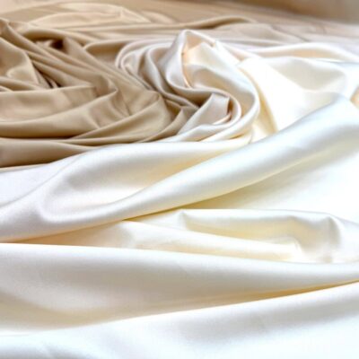 Crep satinat Cady degrade crem- nude
