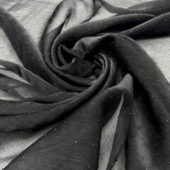 Organza creponata neagra cu strasuri