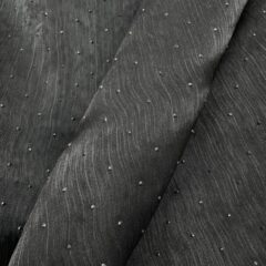 Organza creponata neagra cu strasuri
