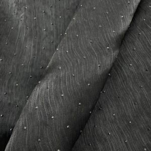 Organza creponata neagra cu strasuri