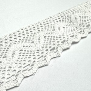 Bordura broderie tip macrame alba