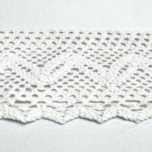 Bordura broderie tip macrame alba