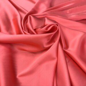 Satin de matase naturala cu elastan coral