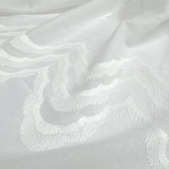 Perdea ivoire cu bordura broderie