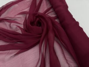 Voal creponat de matase naturala (muselina) burgundy