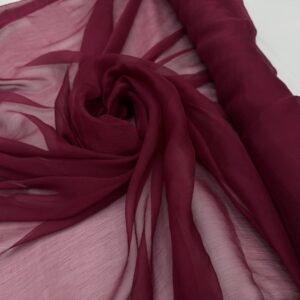 Voal creponat de matase naturala (muselina) burgundy